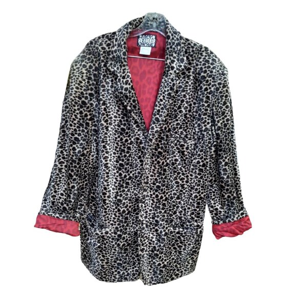 Vtg 80s Leopard Print Faux Fur Mob Wife Party Preppy Lined Medium Coat Pockets - Picture 1 of 11
